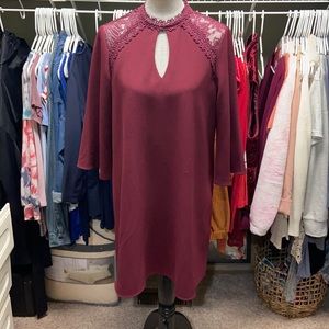 Red/maroon lace dress